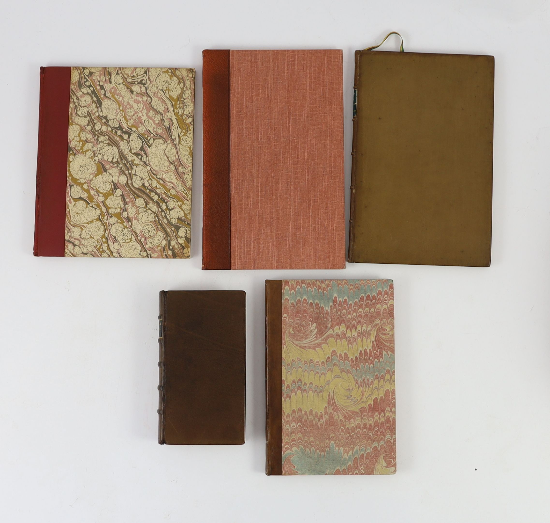 [Pezay, Marquis de] - Suite des Bagatelles Anonymes, 8vo, rebound calf, Geneva, 1767; Beier, Arnold Friedrich and Slevogt, Johanna Hadrian - Aegram ex Lochiorum Retentione Graviter Decumbentem…8vo, rebound red quarter ca